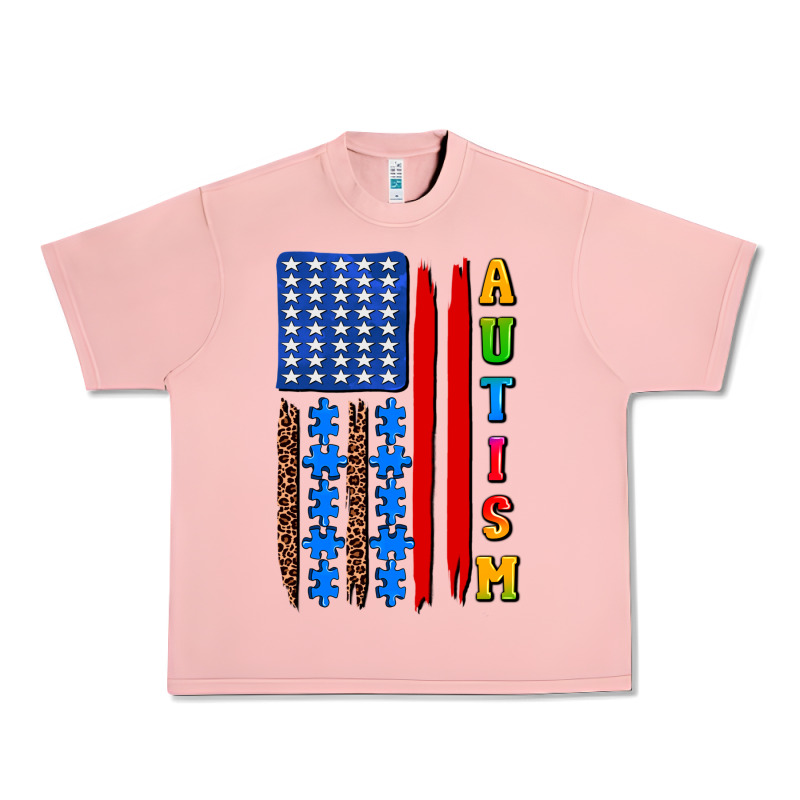 Autism American Flag Urban Heavy Tee by AdoDesignShop | Teevron