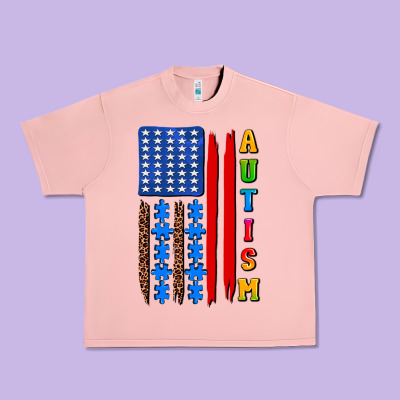 Autism American Flag Urban Heavy Tee Designed By Adodesignshop
