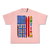 Salmon autism american flag Urban Heavy Tee - AdoDesignShop