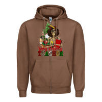 Chestnut very merry teacher skeleton Zipper Hoodie - NancyCooperArtShop