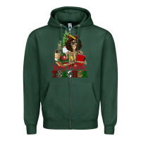 Sports Green very merry teacher skeleton Zipper Hoodie - NancyCooperArtShop