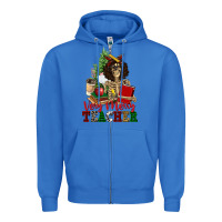True Royal very merry teacher skeleton Zipper Hoodie - NancyCooperArtShop