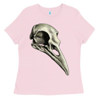 Bubblegum Pink Raven Skull Ladies Tee - RanaPortraitStore