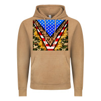 American Sunflower And Camouflage Vintage Hoodie | Teevron