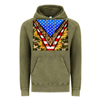 Vintage Olive american sunflower and camouflage Vintage Hoodie - AdoDesignShop