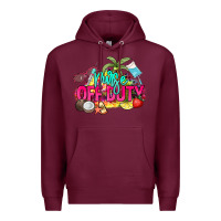 Burgundy Nurse off duty Premium Hoodie - NancyCooperArtShop