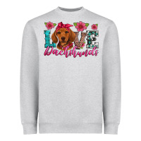 Heather Grey love dachshunds Heavyweight Sweatshirt - Artiststas