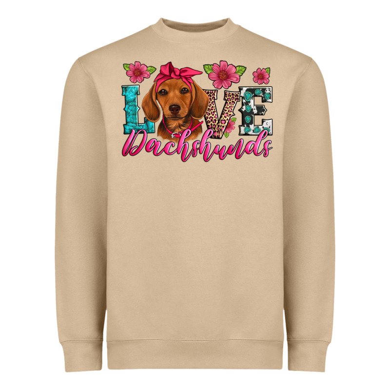 Love Dachshunds Heavyweight Sweatshirt by Artiststas | Teevron