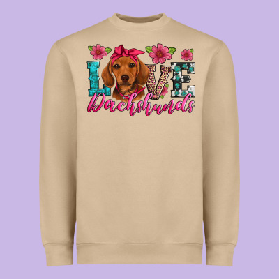 Love Dachshunds Heavyweight Sweatshirt Designed By Artiststas