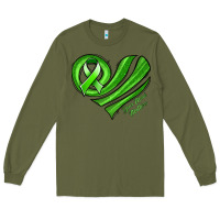 Army Green mental health awareness heart Long Sleeve Tee - Jasminsmagicworld