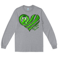 Heather Grey mental health awareness heart Long Sleeve Tee - Jasminsmagicworld