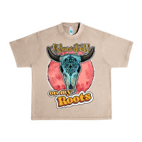 French Oak blame it all on my roots bull skull black Urban Heavy Tee - JahusDesignShop