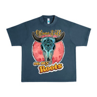 Midnight Navy blame it all on my roots bull skull black Urban Heavy Tee - JahusDesignShop