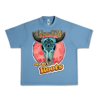 Pebble Blue blame it all on my roots bull skull black Urban Heavy Tee - JahusDesignShop