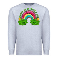 Heather Grey happy st patricks day rainbow and shamrock Premium Sweatshirt - RanaPortraitStore