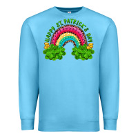 Ocean Blue happy st patricks day rainbow and shamrock Premium Sweatshirt - RanaPortraitStore