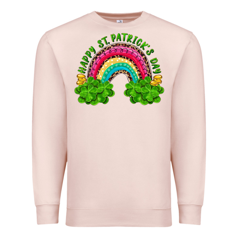 Happy St Patricks Day Rainbow And Shamrock Premium Sweatshirt by RanaPortraitStore | Teevron