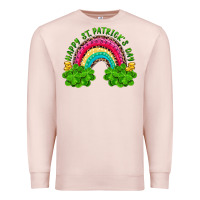 Pale Pink happy st patricks day rainbow and shamrock Premium Sweatshirt - RanaPortraitStore