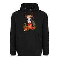 Black christmas baby cow hot cocoa Heavyweight Hoodie - Jasminsmagicworld