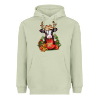 Matcha christmas baby cow hot cocoa Heavyweight Hoodie - Jasminsmagicworld