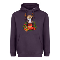 Plum christmas baby cow hot cocoa Heavyweight Hoodie - Jasminsmagicworld
