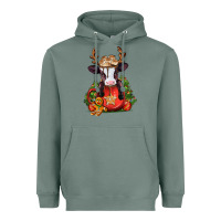 Christmas Baby Cow Hot Cocoa Heavyweight Hoodie | Teevron