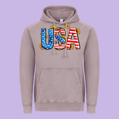 Usa Sunflower Vintage Hoodie Designed By Adodesignshop