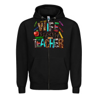 Black wife mom teacher Zipper Hoodie - NancyCooperArtShop