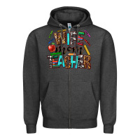 Charcoal Heather wife mom teacher Zipper Hoodie - NancyCooperArtShop