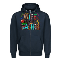 Navy wife mom teacher Zipper Hoodie - NancyCooperArtShop