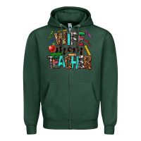 Sports Green wife mom teacher Zipper Hoodie - NancyCooperArtShop