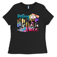 Black resting nurse face Ladies Tee - Zillion Design Studio