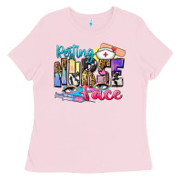 Bubblegum Pink resting nurse face Ladies Tee - Zillion Design Studio