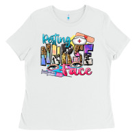 White resting nurse face Ladies Tee - Zillion Design Studio