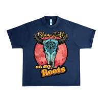 Navy blame it all on my roots white Urban Heavy Tee - JahusDesignShop