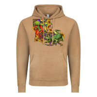 Vintage Camel louisiana map with mardi gras crocodile Vintage Hoodie - RanaPortraitStore