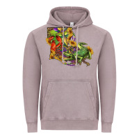 Vintage Zinc louisiana map with mardi gras crocodile Vintage Hoodie - RanaPortraitStore