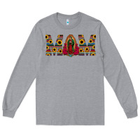 Heather Grey mom lady of guadalupe  serape sunflower Long Sleeve Tee - Jasminsmagicworld