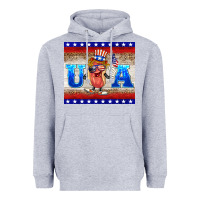 Heather Grey usa hot dog Heavyweight Hoodie - BarkalooDesign