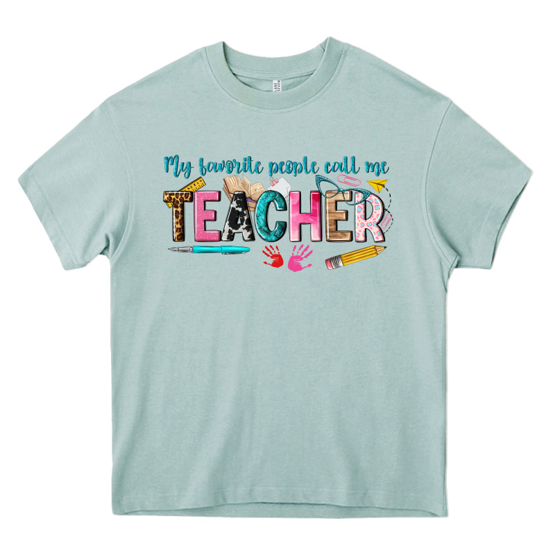 My Favorite People Call Me Teacher Heavy Core Tee by texasbilliewilder | Teevron