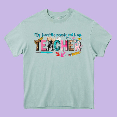 My Favorite People Call Me Teacher Heavy Core Tee Designed By Texasbilliewilder