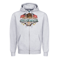 Heather Grey make america cowboy again Zipper Hoodie - NancyCooperArtShop