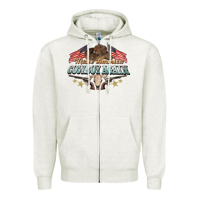 Make America Cowboy Again Zipper Hoodie by NancyCooperArtShop | Teevron