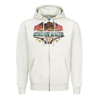 Oatmeal Heather make america cowboy again Zipper Hoodie - NancyCooperArtShop