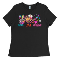 Black peace love nursing Ladies Tee - Zillion Design Studio