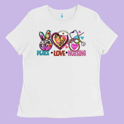 Peace Love Nursing Ladies Tee Designed By Zillion Design Studio