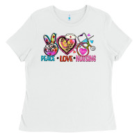 White peace love nursing Ladies Tee - Zillion Design Studio