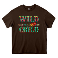 Chocolate Brown wild chıld serape sunflower and gemstone with arrow Heavy Core Tee - Artiststas