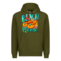 Army Green Beach please Premium Hoodie - NancyCooperArtShop