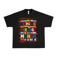 Black hispanic haritage month flags with background Urban Heavy Tee - BundleAndBundleShop